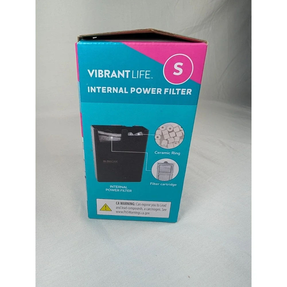 Vibrant Life Internal Power Aquarium Filter, 1-1.5 Gallon Tanks New In Box